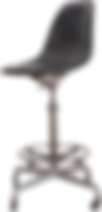 A Charles And Ray Kaiser Eames Steel And Faux Leather Drafting Chair by Charles Eames (preview)