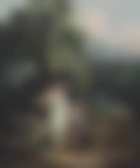 A shepherd courting a shepherdess by a fountain, with a sheep, in a wooded landscape (preview)