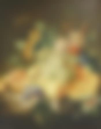 Still Life of Fruit, Leaves and Butterflies on a Ledge (preview)
