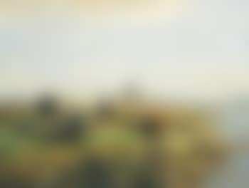 Holländische Landschaft mit Kühen an einem Gewässer (preview)