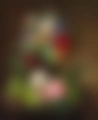 Still life with tulips, peonies, mimosa, lilacs, primroses, apple tree branches in bloom and beech branches in a Greek vase (preview)