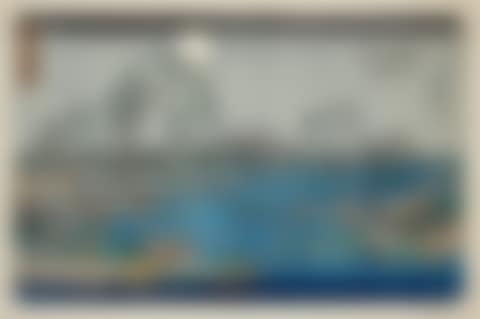 Tamagawa, aki no tsuki ayugari no zu. Gathering fish and shells in the river (preview)