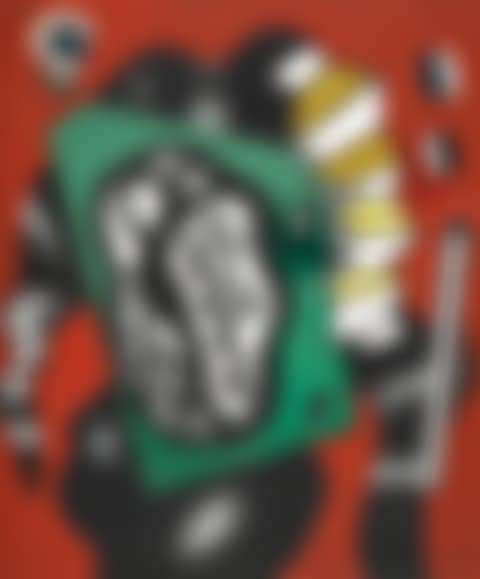 COMPOSITION SUR FOND ROUGE (preview)