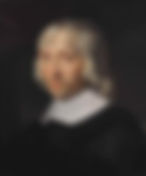 Portrait of a gentleman, bust-length, in a black costume with a white collar (preview)