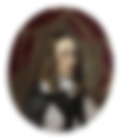 Portrait of a gentleman, half-length, in black and white costume, before a red curtain; and Portrait of a lady, half-length, in black and white costume, before a red curtain (preview)