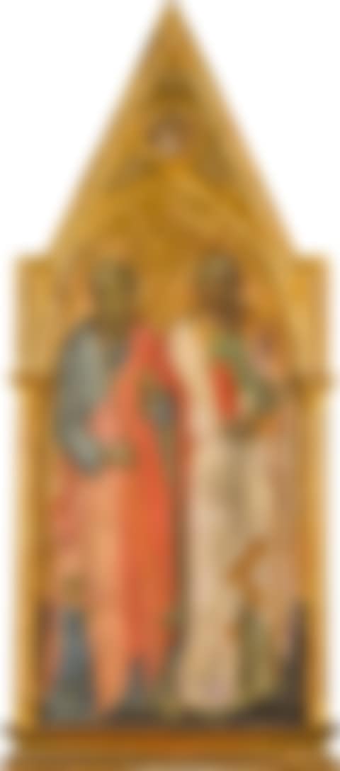 A KNEELING DONOR BEFORE TWO STANDING SAINTS, THE ANGEL OF THE ANNUNCIATION ABOVE (preview)