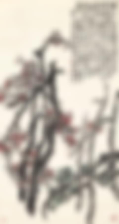 PLUM BLOSSOMS IN RED AND GREEN (preview)