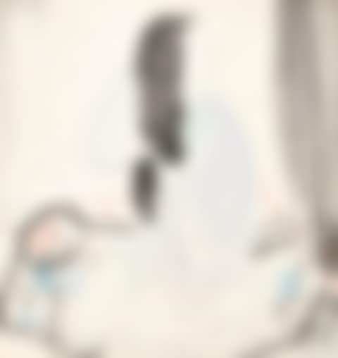 LADY SMOOTHING HER HAIR (preview)