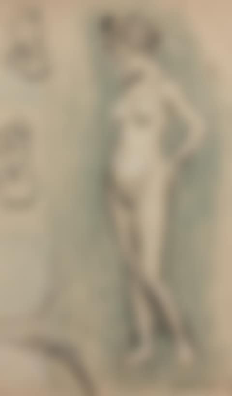 Naked at her toilet and two peasant studies (preview)