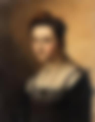 Portrait of a lady, bust-length, in a dark blue dress (preview)
