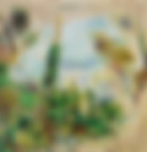 PAYSAGE, AU PREMIER PLAN FLEURS GRIMPANTES, AU FOND MAISONS (preview)