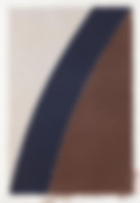 COLORED PAPER IMAGE XII (BLUE CURVE WITH BROWN AND GRAY) (A. 152) (preview)