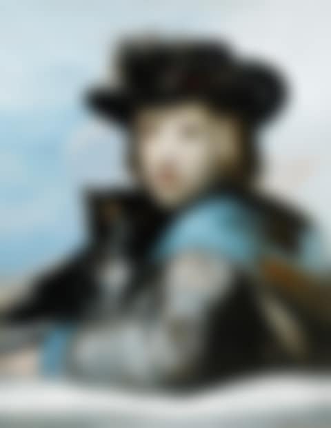 PORTRAIT OF A YOUNG MAN WITH A BLACK DOG (preview)