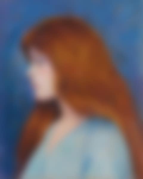 PROFIL DE FEMME SUR FOND BLEU (preview)