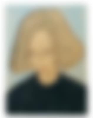 Frau vor hellblauem Hintergrund (Woman against a light blue background) (preview)