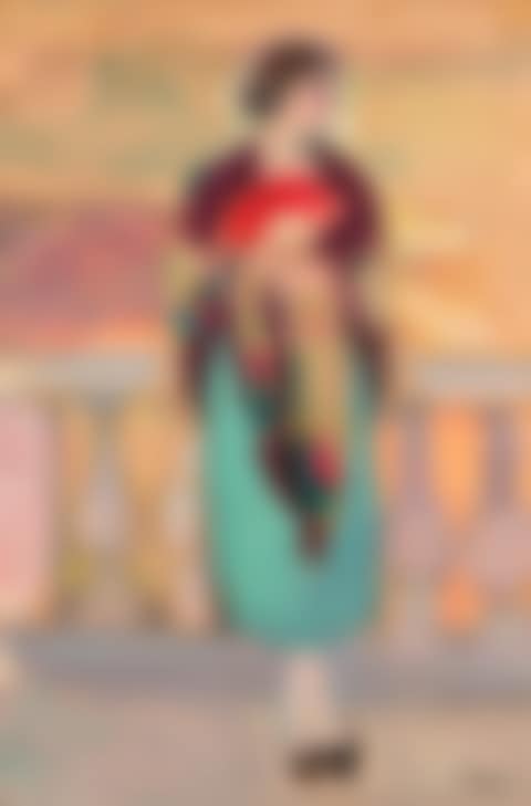 Young girl with a fan (preview)
