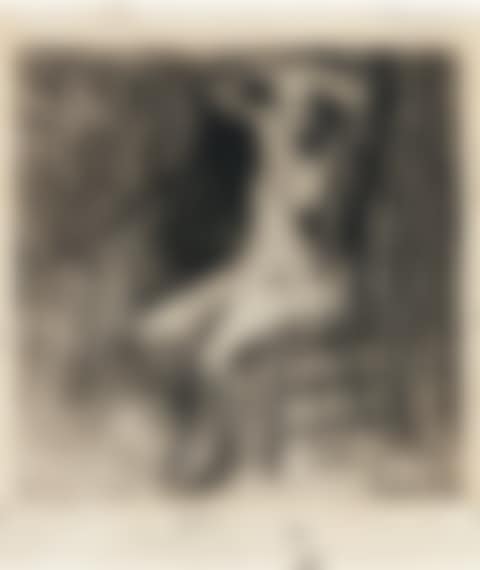 NUDE SEATED WITH ARMS ABOVE HER HEAD  (preview)