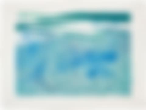Lithograph of Water Made of Lines, a Green Wash, and a Light Blue Wash (preview)