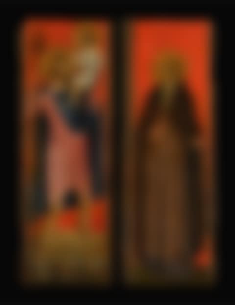 INTERIOR: SAINTS PETER, JOHN THE BAPTIST, PAUL AND A BISHOP SAINT; EXTERIOR: SAINT CHRISTOPHER AND THE CHRIST CHILD, AND SAINT ANTHONY ABBOT (preview)