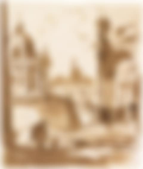 AN ARCHITECTURAL CAPRICCIO WITH A CHURCH TO THE LEFT (preview)