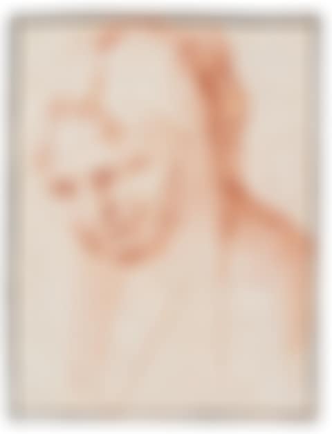 HEAD OF A WOMAN WEARING A VEIL WITH TWO SMALL NAKED FIGURES ON IT (preview)