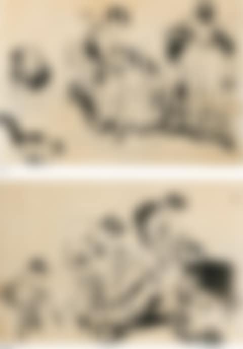 DEUX CROQUIS DE NEL ET CHAT - RECTO QUATRE CROQUIS DE NEL - VERSO... (preview)