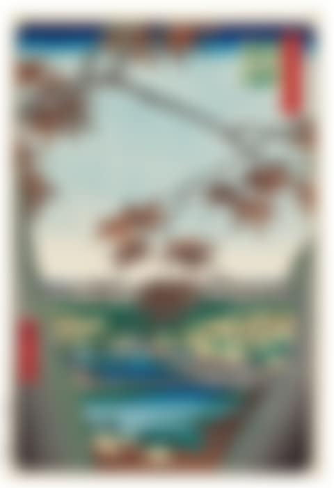 MAPLE TREES AT MAMA, TEKONA SHRINE AND LINKED BRIDGE (MAMA NO MOMIJI TEKONA NO YASHIRO TSUGIHASHI) (preview)