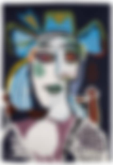 Buste de femme au chapeau bleu (preview)