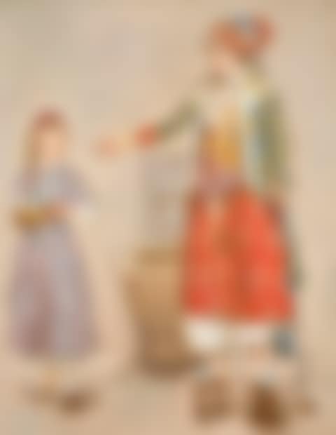 A WOMAN IN TURKISH COSTUME IN A HAMAM  INSTRUCTING A SERVANT (preview)