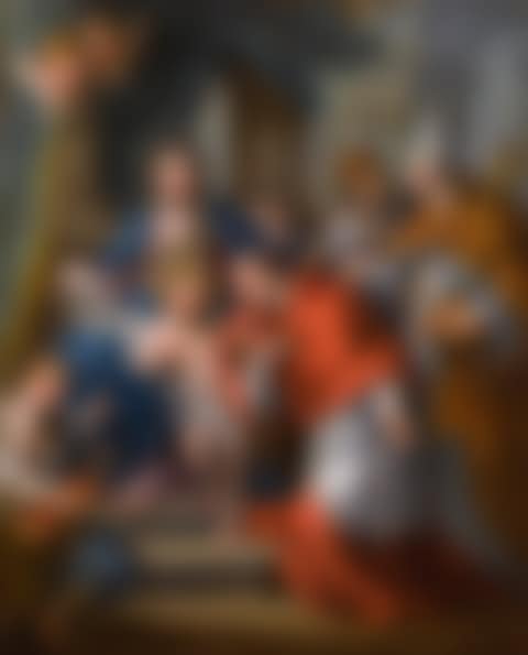 THE MADONNA AND CHILD BEFORE CARLO BORROMEO, SAINT JANUARIUS, AND A KING (THOUGHT TO BE LOUIS IX OF FRANCE) (preview)