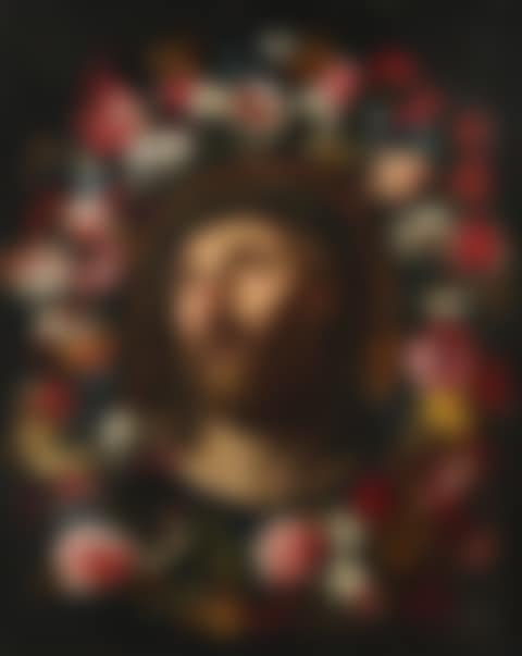 FLORAL GARLAND SURROUNDING THE HEAD OF CHRIST CROWNED WITH THORNS (preview)