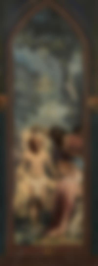 The Baptism of Christ and The Blessing by a Bishop in a trompe-l'oeil arcature setting (preview)