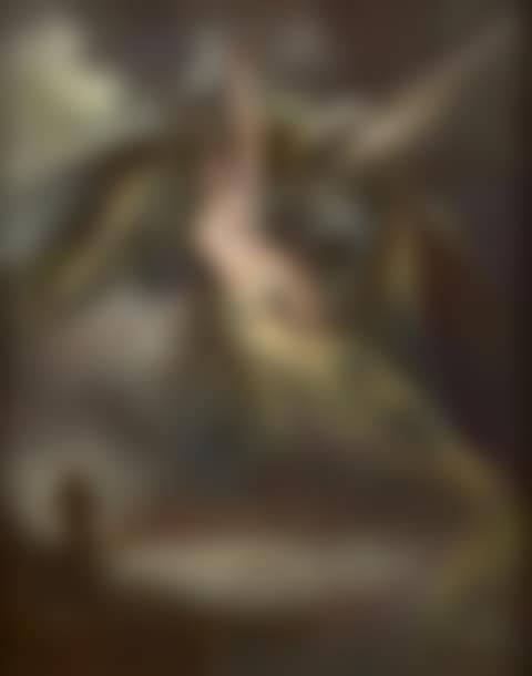 Female figure taken away by night birds (preview)