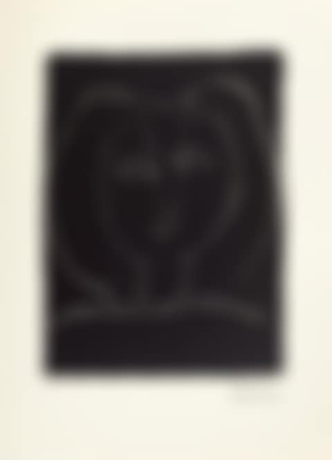 TÊTE DE FEMME STYLISÉE, FOND NOIR (B. 377; MOURLOT 3) (preview)
