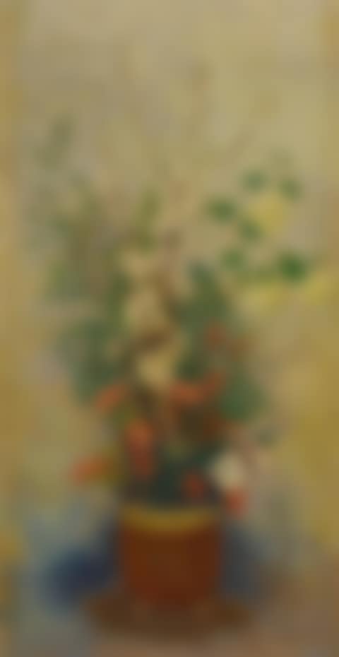 VASE DE FLEURS AVEC BRANCHES DE POMMIERS EN FLEURS (preview)