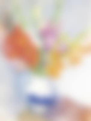 Jug with colorful gladiolus (preview)