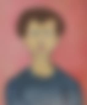 Portrait aux cheveux bouclés, pull marin (Allan Stein) (preview)