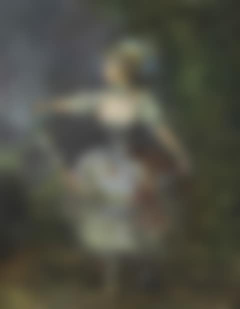 A girl dancing with a garland of flowers (preview)