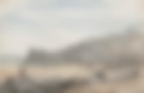 View of Nice; and Study of 'Antediluvian' Monuments on the beach, France (preview)