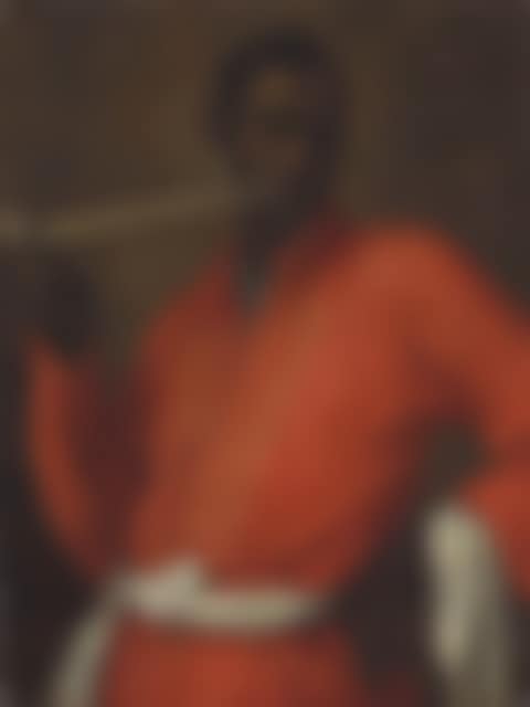 Portrait of a moor, half-length, smoking a churchwarden pipe, with his left arm akimbo (preview)