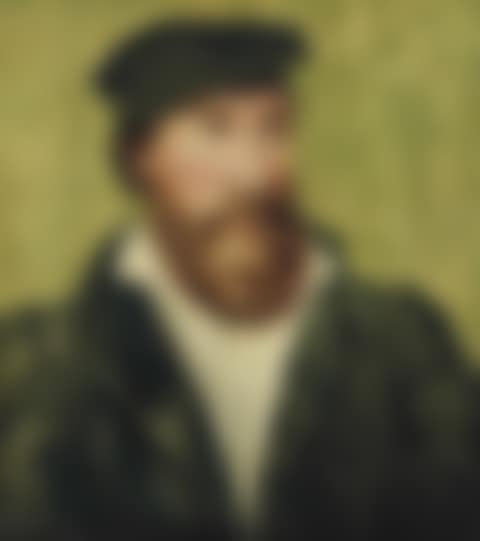 Portrait of a gentleman, bust-length, in a black coat and cap (preview)