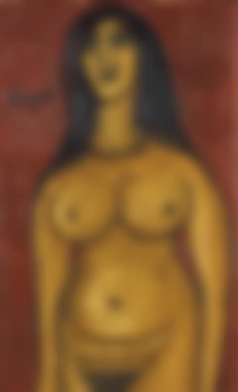 Untitled (Nude Standing in Front of Brocade) (preview)