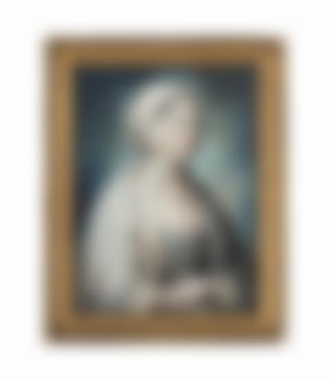 Portrait of Signora Marendia Shepri de Paros, Sorella dell' Altra 1738, half-length, in a blue dress and a white shawl and headdress (preview)