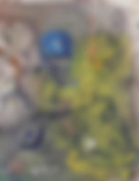 Femme voilée avec un turban bleu et lampe allumée (preview)