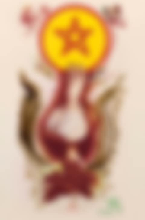 Un de pentacles, arcane mineur, projet pour le jeu de carte Le Tarot Universel de Salvador Dalí (preview)