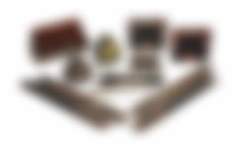 AN ASSEMBLED TWELVE-PIECE 'AMERICAN INDIAN' DESK SET (preview)