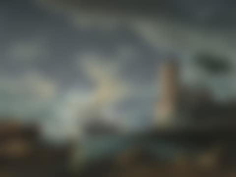 A moonlit landscape of a Mediterranean harbour (preview)