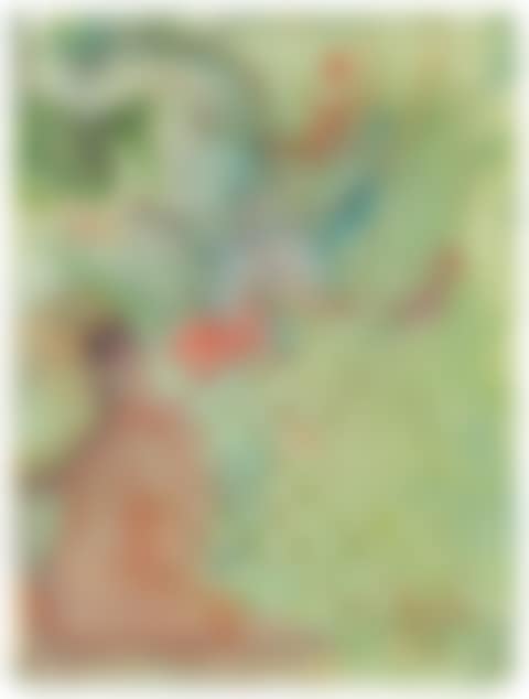 Femme nue assise observant une danseuse (preview)