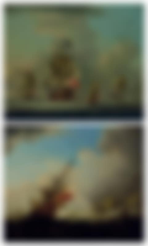 The arrival of the fleet; and Warships caught in a gale (preview)