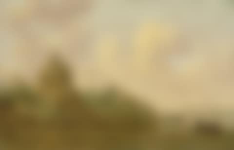 River landscape with a house, topped by a small tower with a dovecot (preview)